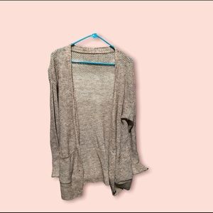 Brown Knit Long Cardigan